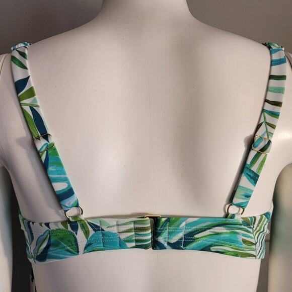 NWT Shade & Shore Bikini Top Sz 36DD Botanical Print Fern Vacay Tropical Swim - Picture 5 of 10